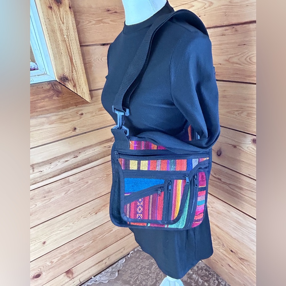 Boho Woven Festival Crossbody Bag Colorful Stripe Ethnic Travel Hippie Artisan‎